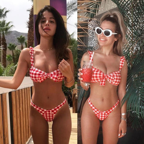 Brazilian Plaid Push Up Bikini